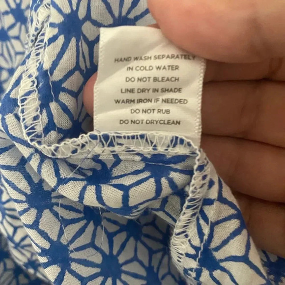 Roller Rabbit Blue Fringe Patterned Top - Picture 4 of 7